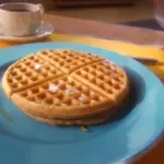A waffle on a plate